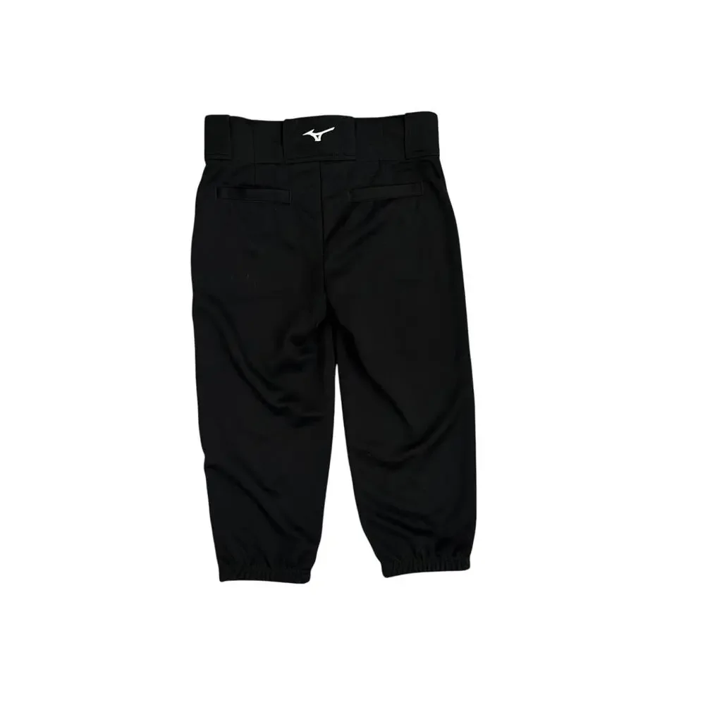 Mizuno Black Athletic Cropped Softball Pants Youth Large 14/16